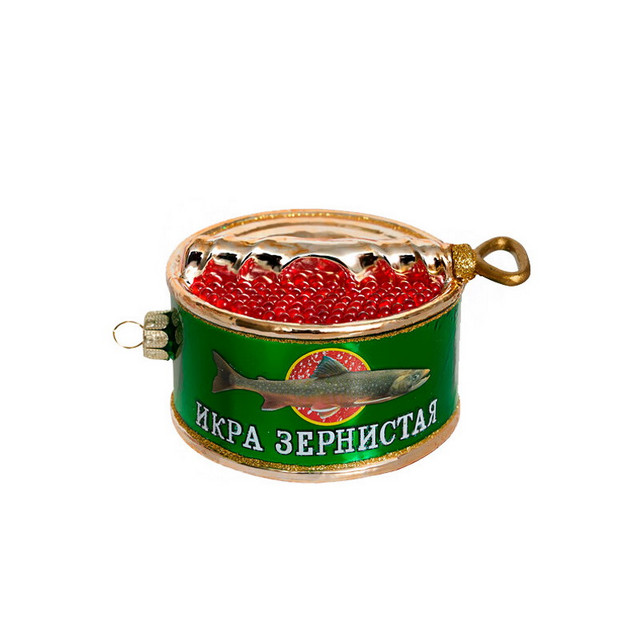 Название: Икра красная - елочное украшение, Артикул: GLT945 8,5*5*11СМ, Цена: 1 299