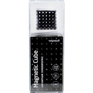 Головоломка «Magnetic Cube» Магнитная: Чёрный Куб, 216 Шариков 5мм (207-101-3)