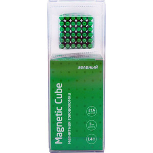 Головоломка «Magnetic Cube» Магнитная: Зелёный Куб, 216 Шариков 5мм (207-101-8)