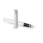 Название: Перьевая ручка Parker IM Metal White CT, перо: F , цвет чернил: blue, в подарочной упаковке., Артикул: 1931672, Цена: 6 999