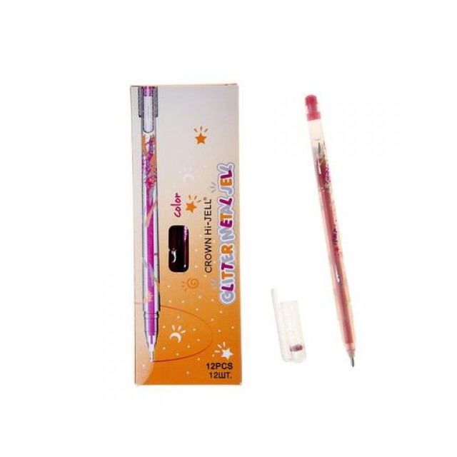 Название: РУЧКА ГЕЛ.CROWN GLITTER METAL JELL, Артикул: MTJ-500GLS (D) 1.00ММ с блестками, Цена: 89