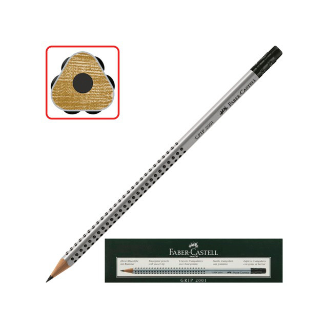 Название: КАРАНДАШ Ч/ГРАФИТНЫЙ С ЛАСТИКОМ FABER-CASTELL GRIP 2001, Артикул: 117200-117223, Цена: 199