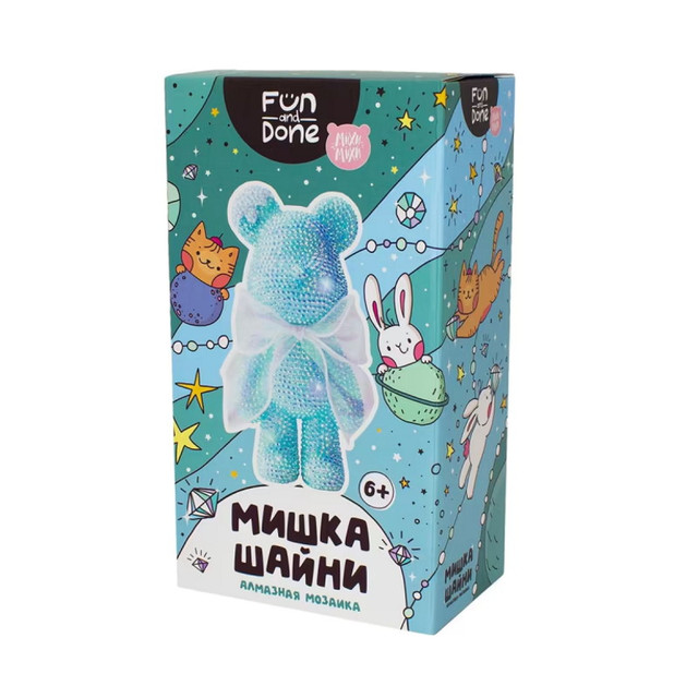 Название: Алмазная мозаика Fun and Done - Мишка Шайни, бирюзовый, Артикул: MM77021, Цена: 1 599