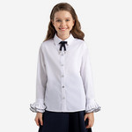 Название: Блузка для девочки, белая, Артикул: MJGCB08-00 122-158, Цена: 2 999